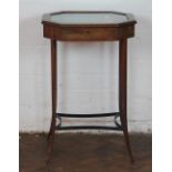 An Edwardian inlaid mahogany bijouterie table, of octagonal form,