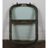 A Bull Metal & Melloid Co of Glasgow brass port hole / ships window, with hinged upper section,