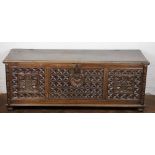 An 18th Century Continental carved oak cassone,