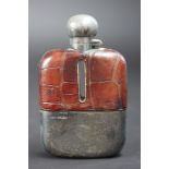 A George V silver mounted glass spirit flask, James Dixon & Son, Sheffield, 1913,