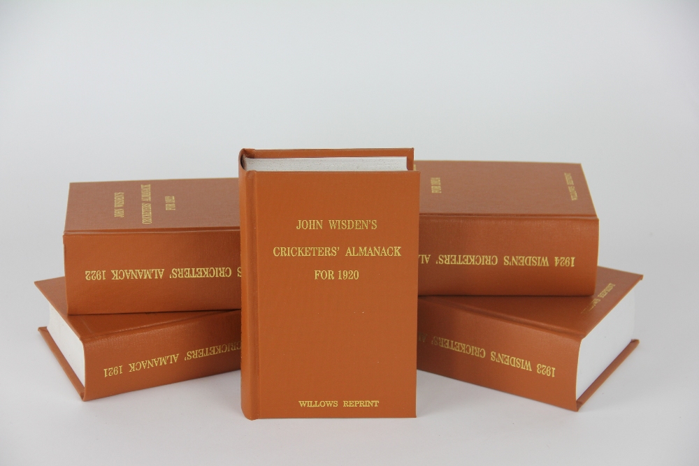 WISDEN CRICKETERS ALMANACKS, ten editions, 1920 to 1929, with photographic plates,
