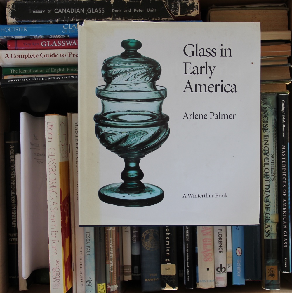 A collection of reference books on antique glass and glass making, to include PALMER (A),