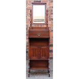 A late Victorian walnut Gentleman's shaving cabinet,