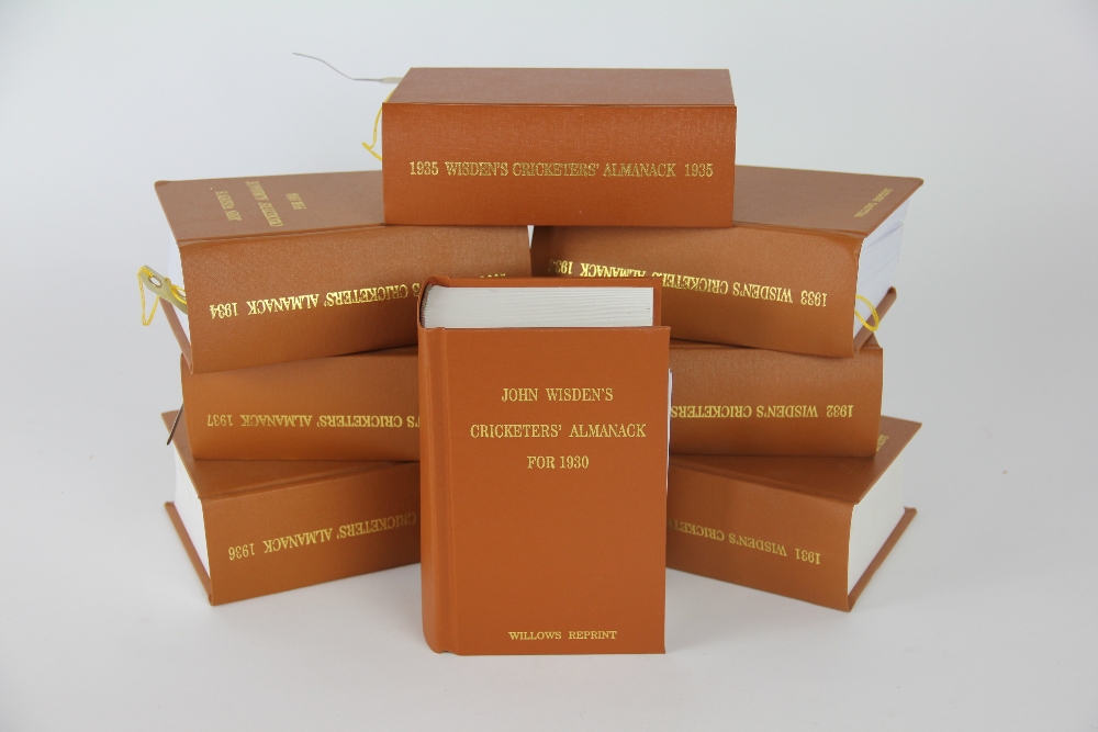 WISDEN CRICKETERS ALMANACKS, nine editions, 1930 - 1931 - 1932 - 1933 - 1934 - 1935 - 1936 and 1937,