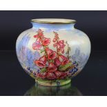 A Royal Winton, Grimwades ovoid vase, mid 20th century, 'Hand painted by F.