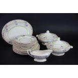 A Frank Buckley Warwick pattern six place dinner service, comprising, two tureens and covers,