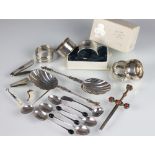 A collection of silver wares, to include; a pair of 19th century Dutch silver spoons,