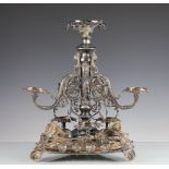 A large silver plated table centrepiece, early 20th century,