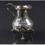 A Victorian silver cream jug, Thomas Smily, London 1861,