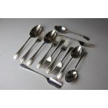 A collection of silver plate flatware, to include a part suite of Art Deco cutlery,
