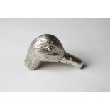 A late Victorian silver Ducks head parasol handle, Hector Miller, London 1901,