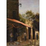 ROSARIO DI FAZIO OLIO su tela "strada di Palermo".  Misure: cm 68,5 x 49,5