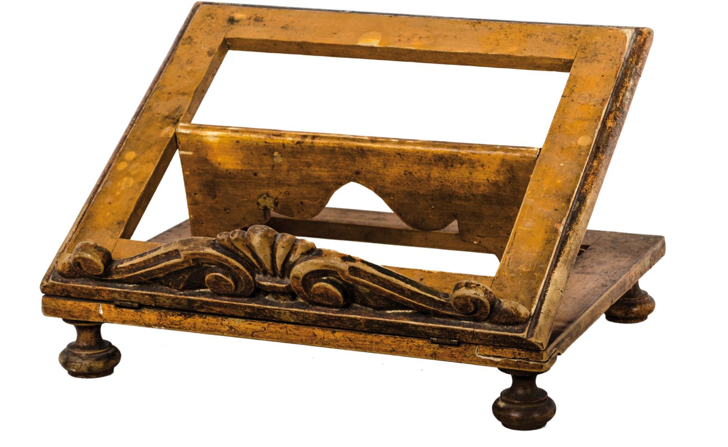 LEGGIO in legno laccato e dorato. Italia XIX secolo Misure: h cm 38 x 31 x h 14