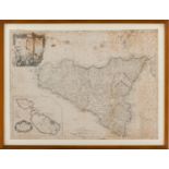 REMONDINI CARTA GEOGRAFICA "sicilia". XVIII secolo Misure: cm 64 x 47