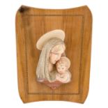 ARTURO PANNUNZIO (1891- 1953) CAPEZZALE in ceramica raffigurante "Madonna con Bambino", pannello