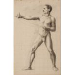 SALVATORE LO FORTE (Palermo 1809 - 1885) GESSETTO (STUDIO) "nudo maschile".  Misure: cm 57 x 80