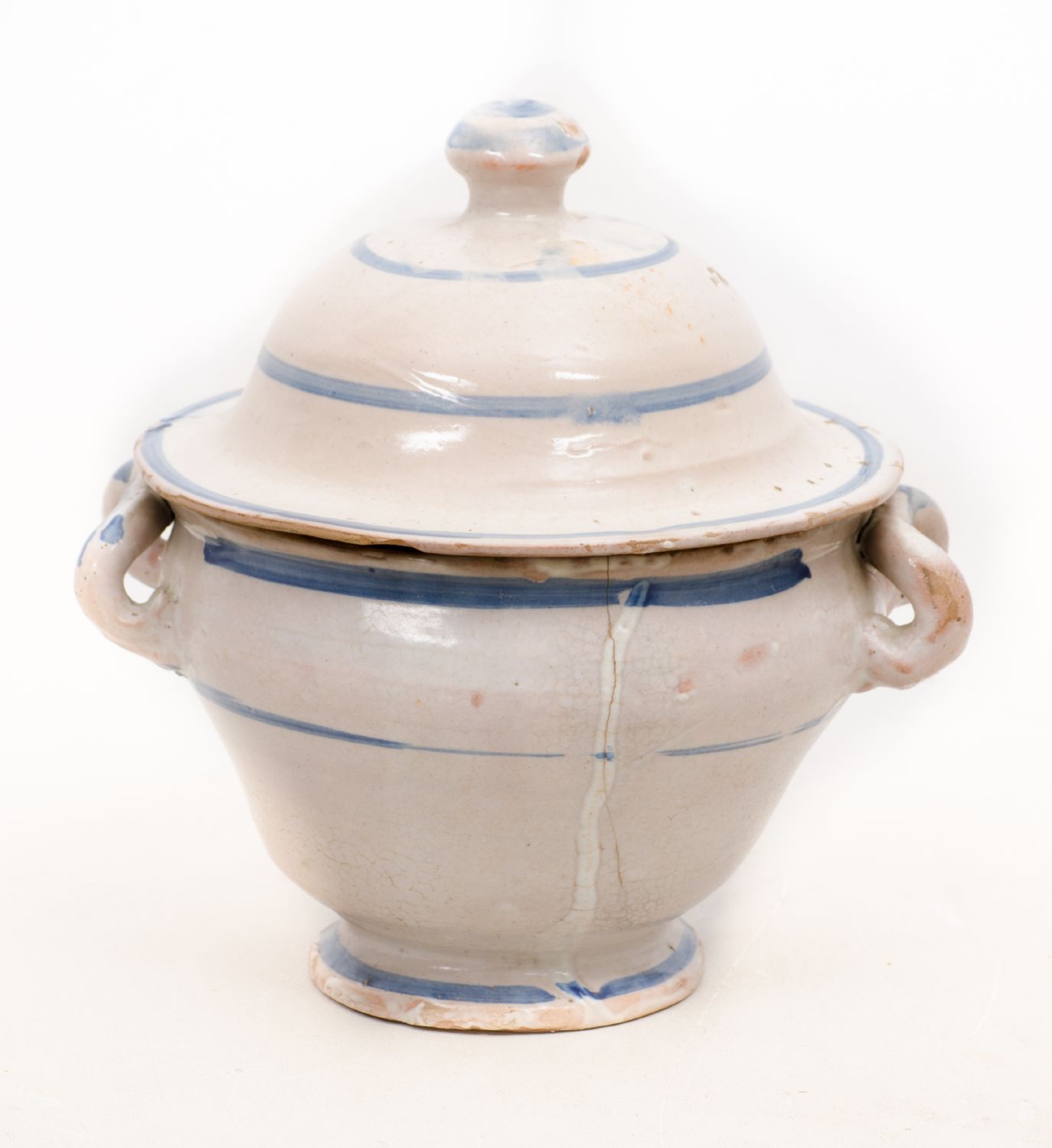 ZUPPIERINA in ceramica smaltata e decorata. XIX secolo Misure: h cm 23