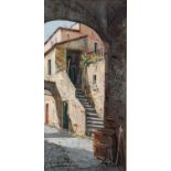 FERDINANDO SAPIO (Napoli 1955) OLIO su tela "scorcio".  Misure: cm 20 x 40