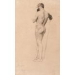 SALVATORE LO FORTE (Palermo 1809 - 1885) GESSETTO (STUDIO) "nudo maschile".  Misure: cm 29 x 48