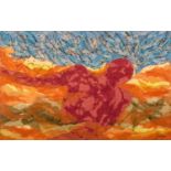 GIO CAPO COLLAGE in tessuto raffigurante "figura". XX secolo Misure: cm 140 x 90