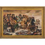 OLIO su tela "Napoleone in battaglia". XX secolo Misure: cm 100 x 150