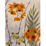 NOLDE, EMIL1867 Nolde - 1956 SeebüllYellow and Orange Flowers. Ca. 1920/25. Watercolour on Japan.