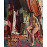 PUY, JEANRoanne 1876 - 1960Nu dans un interieur. 1915. Oil on canvas. 100 x 81cm. Signed and dated