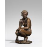 KLIMSCH, FRITZ1870 Frankfurt/Main - 1960 SaigSquatting Female. 1926. Bronze, brown patinated. 48 x