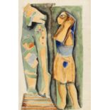 KÁDÁR, BÉLABudapest 1877 - 1955Untitled (Jeune fille). Watercolour on vellum. 45,5 x 30cm. Signed at