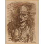 MEIDNER, LUDWIG1884 Bernstadt - 1966 DarmstadtSelf Portrait with Drawing Pencil. 1923. Pastel on