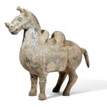 MONGOLIAN PONY WITH SADDLE. CERAMIC.  China. Western Jin Dynasty, 265-317 AD.The hollow-