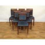 6 empire eetkamerstoelen
set van 6 mahonie sabelpootstoelen versierd met koperen biesintarsia, circa