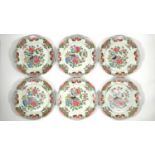 serie van 6 famille rose borden
serie van 6 Chinees porseleinen famille rose borden met