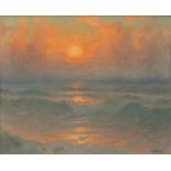 Henk Dekker, schilderij, ondergaande zon
doek, 50 x 60, ondergaande zon, gesigneerd Henk Dekker (