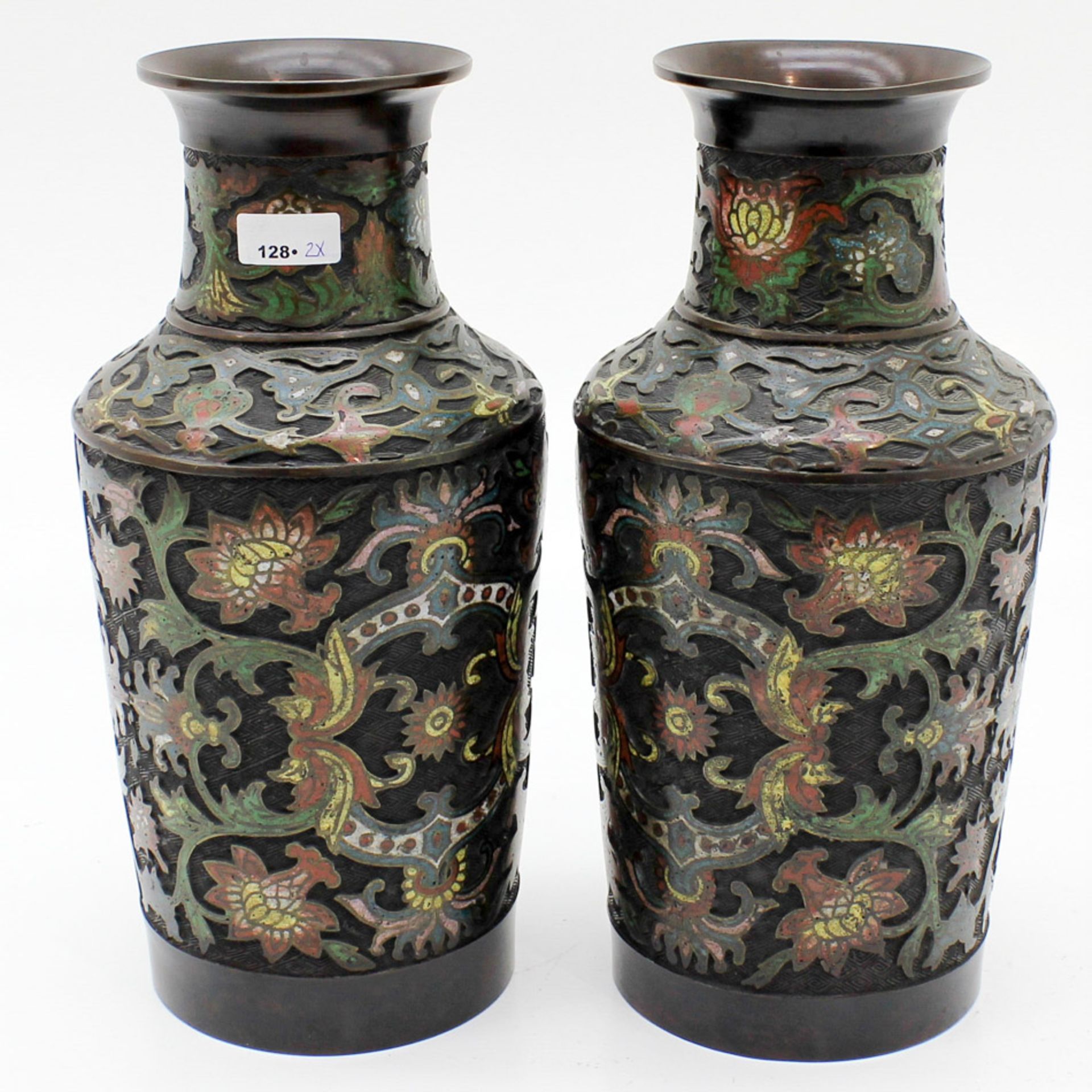 Pair of Chinese CloisonnÈ Vases 35 x 17 x 17 cm.