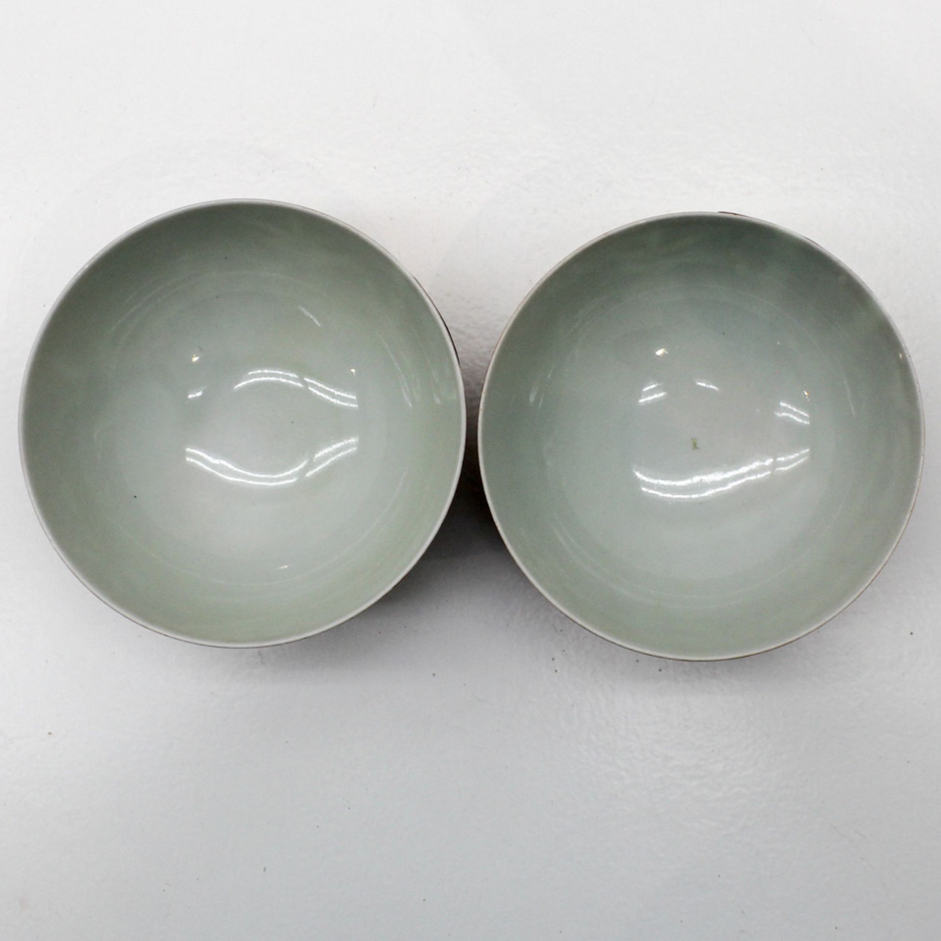 Lot of 2 China Porcelain Small Bowls Marked with 6 characters Guangxu 1874-1908, depicting bamboo - Bild 6 aus 6