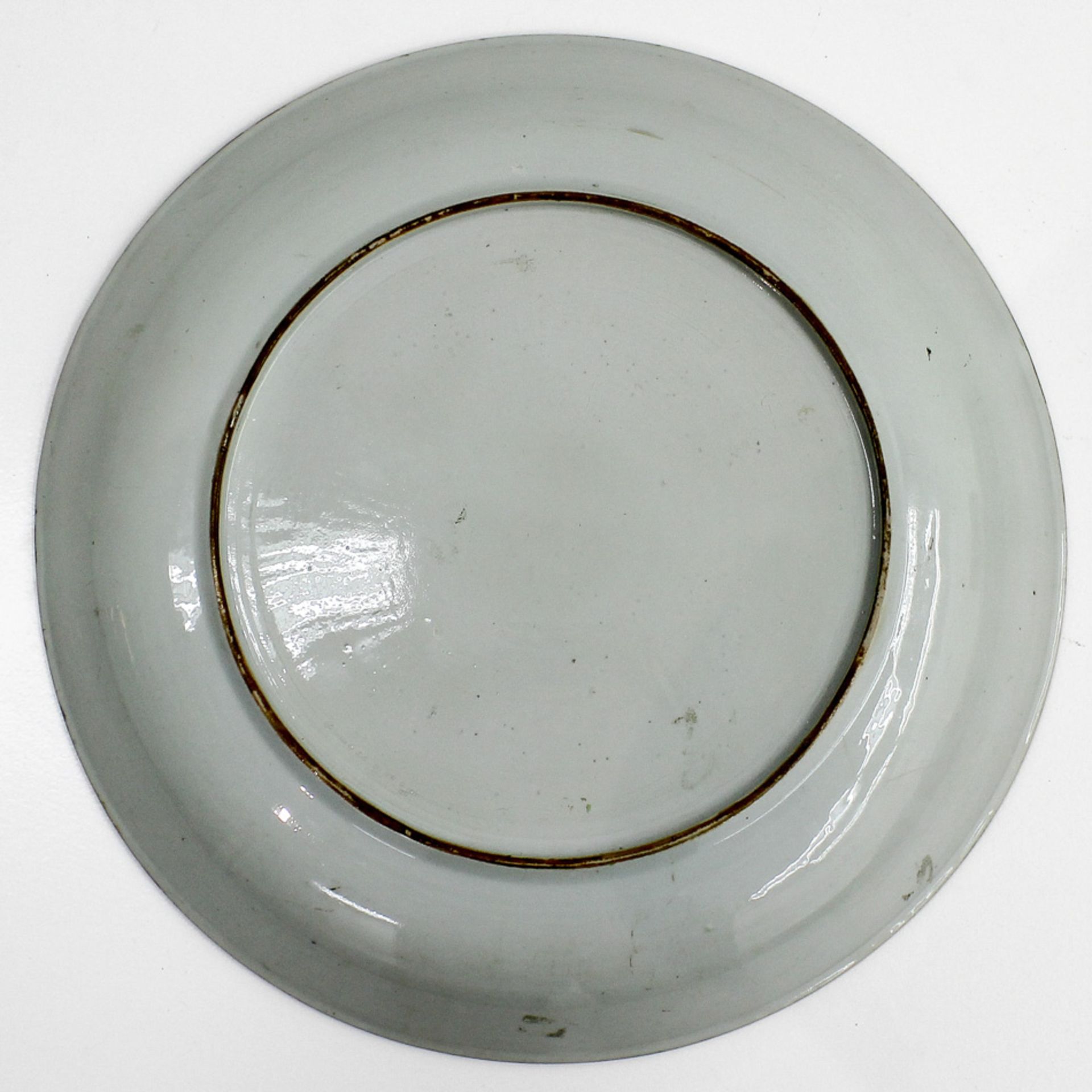 18th Century China Porcelain Plate Blue and white floral decor, 39 cm in diameter. Hairline - Bild 2 aus 2