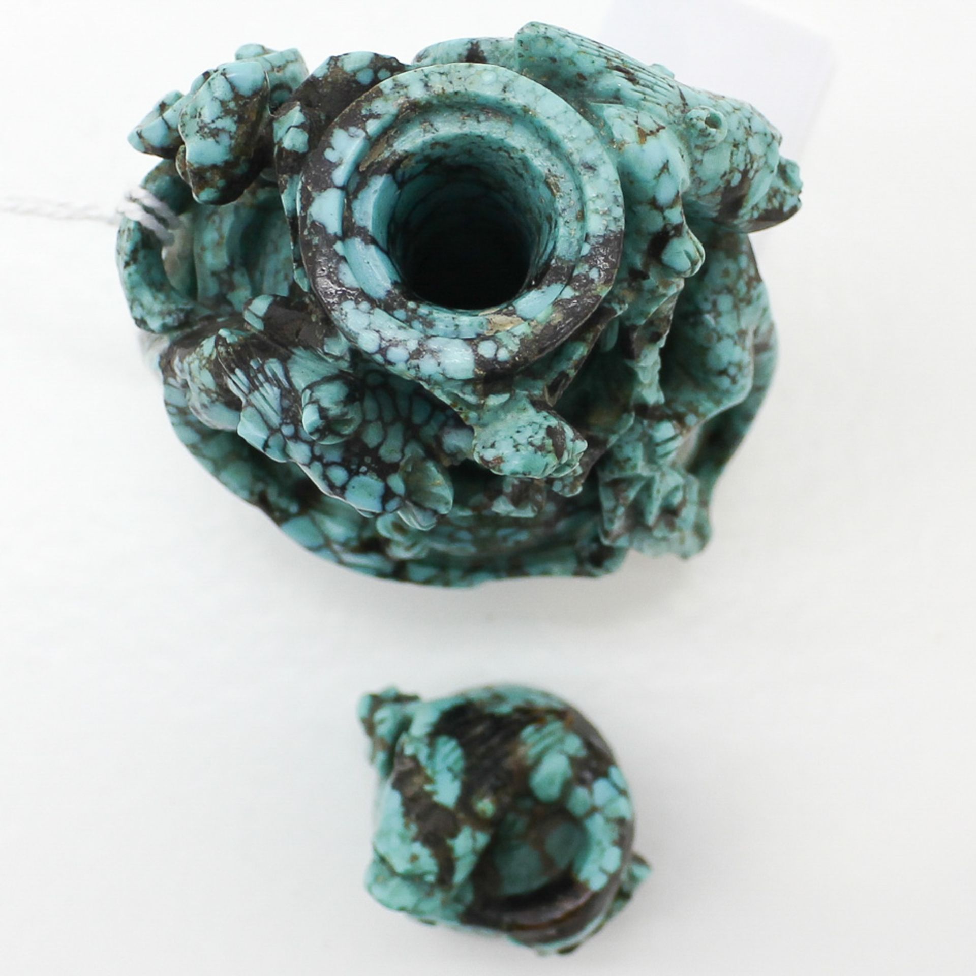 A Fine Carved Turquoise Snuff Bottle 10 x 6 x 6 cm. - Bild 5 aus 6