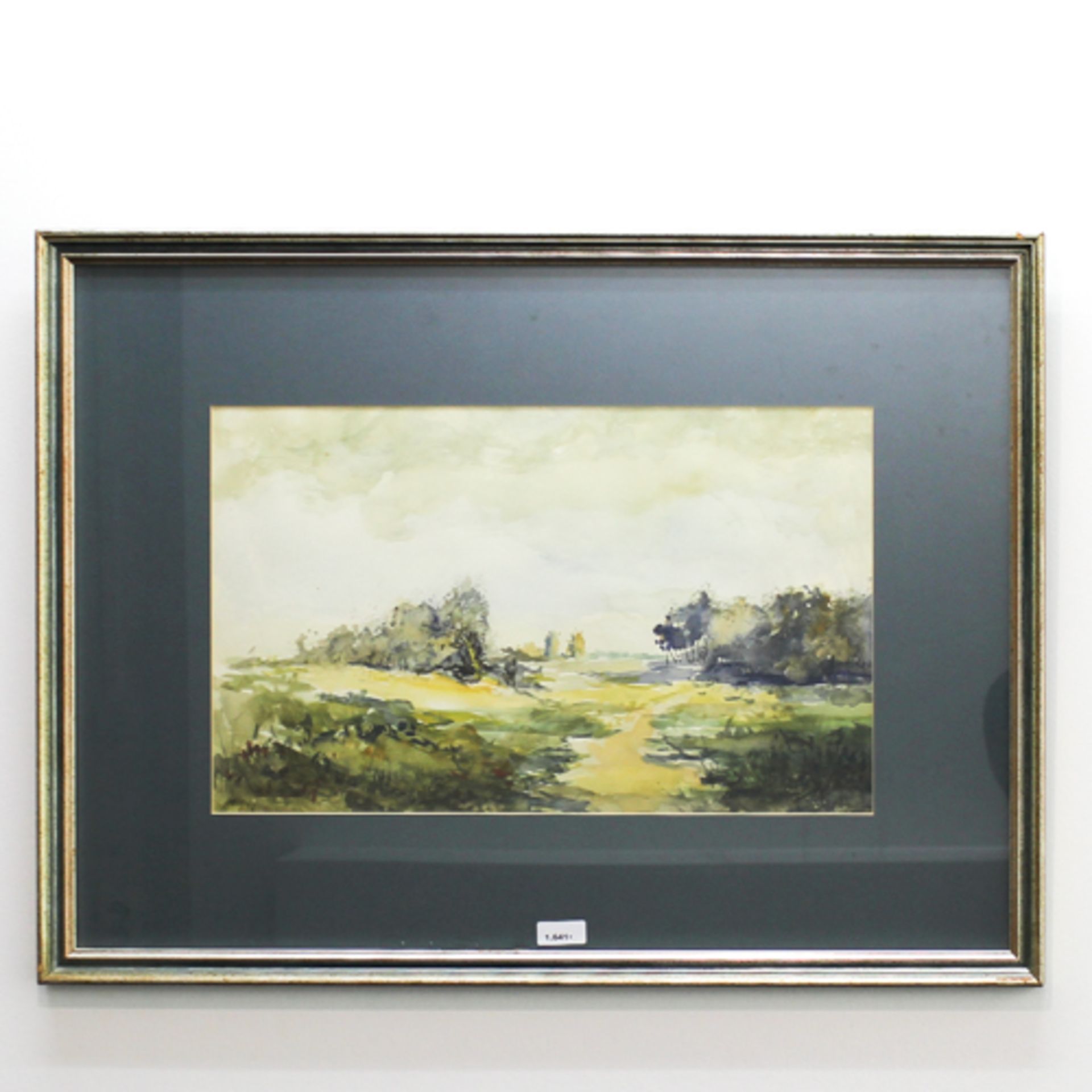 SIGNED LOUIS HEINO WATERCOLOR Depicting landscape, 48 x 30 cm.