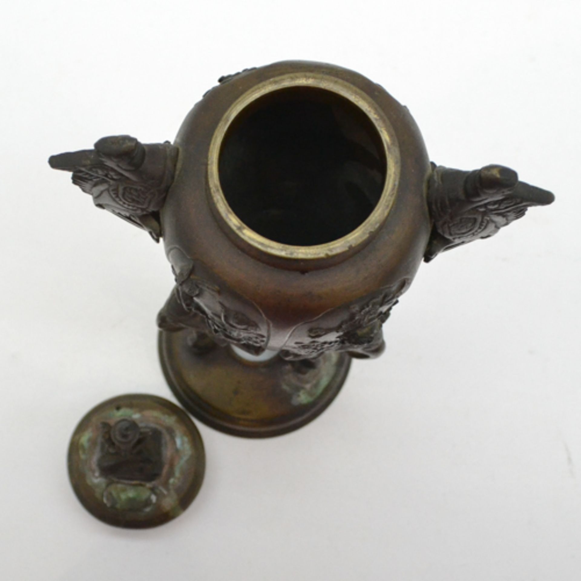 BRONZE INSCENSE BURNER 32 cm tall. - Bild 5 aus 6