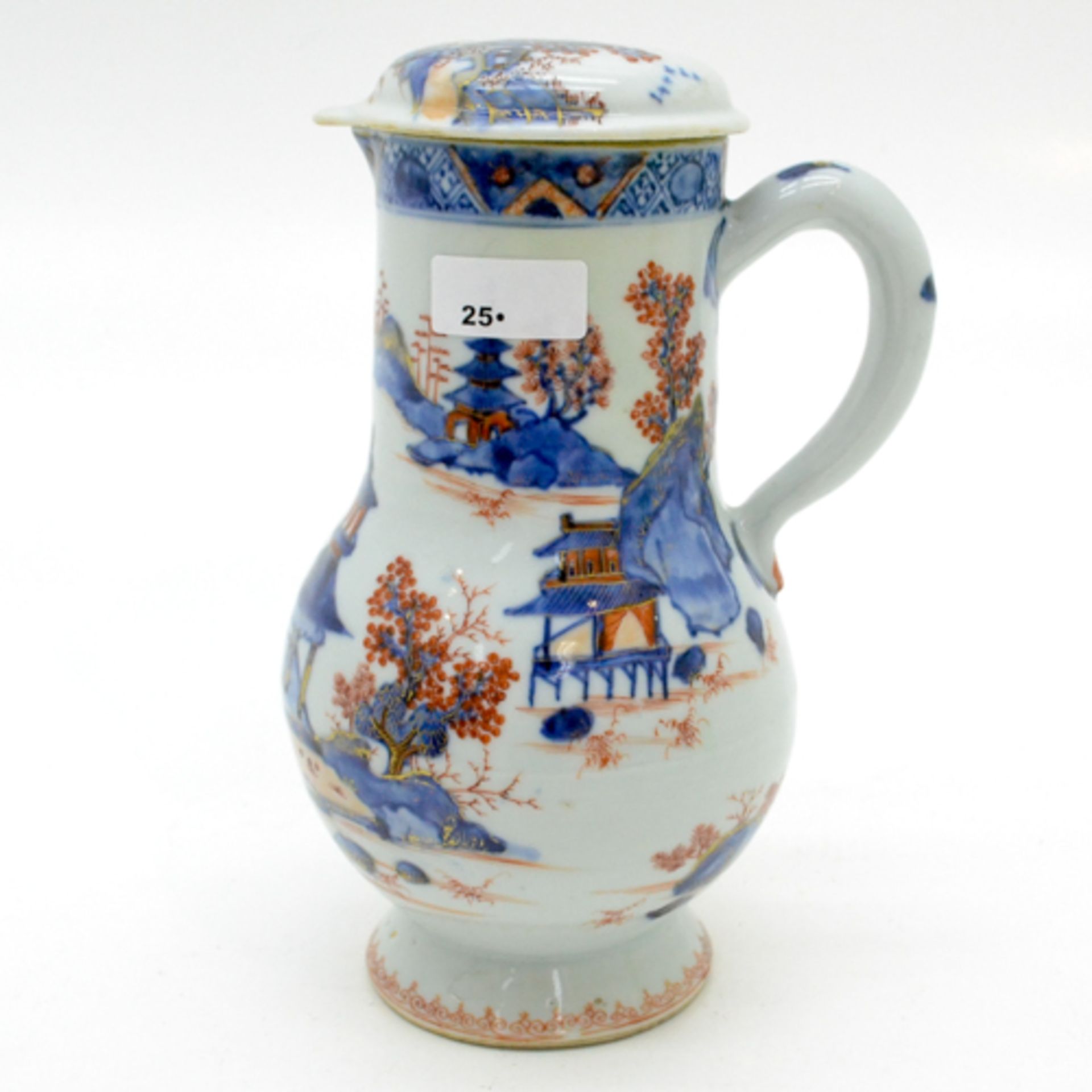 CHINESE IMARI 18th CENTURY CREAMER WITH TOP 24 cm tall.