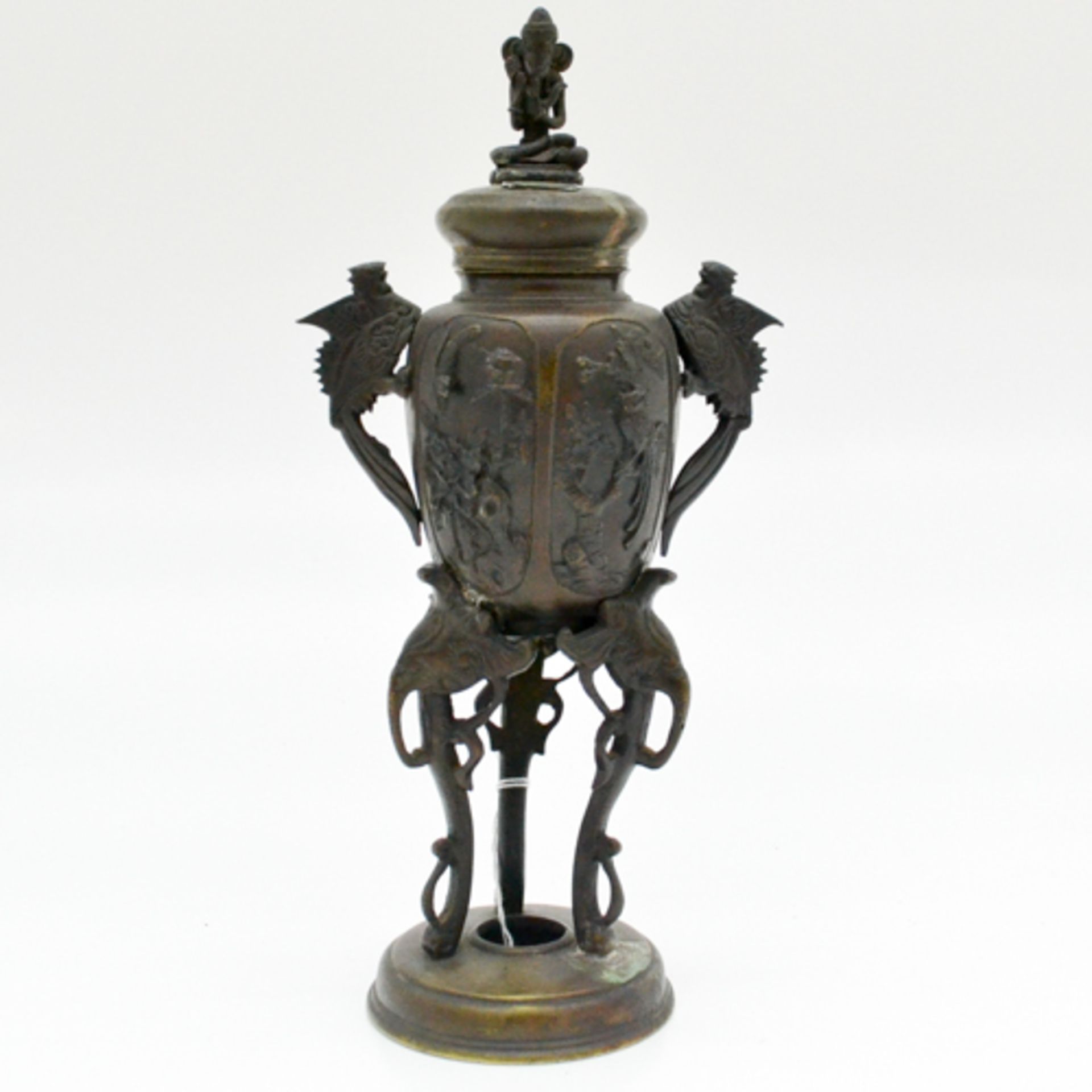 BRONZE INSCENSE BURNER 32 cm tall.