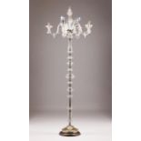 A late 19th, early 20th century Murano lamp  Six-light, relief decoration "flowers and leaves"