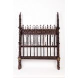 A 19th century Portuguese rosewood "bilros" bed  Carved and turned Rosewood  Pierced brass mounts  P