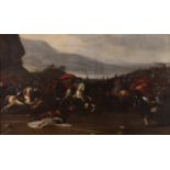 French School of the late 17th, early 18th century  Battle scene  Oil on canvas    48x77,5 cm