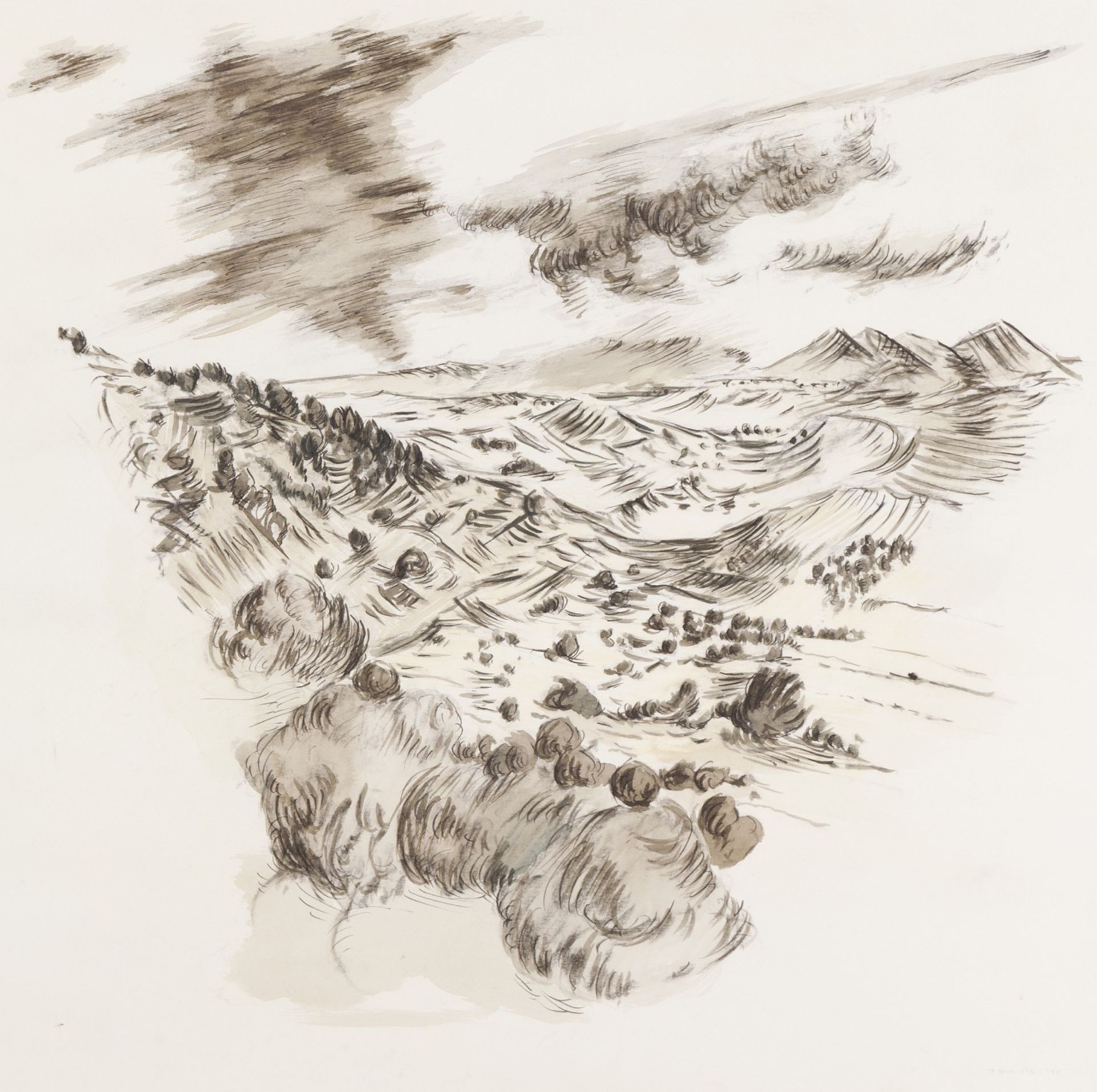 João Queiroz (b.1957)  Untitled  Ink and watery on paper  Signed and dated 1998    66x66 cm