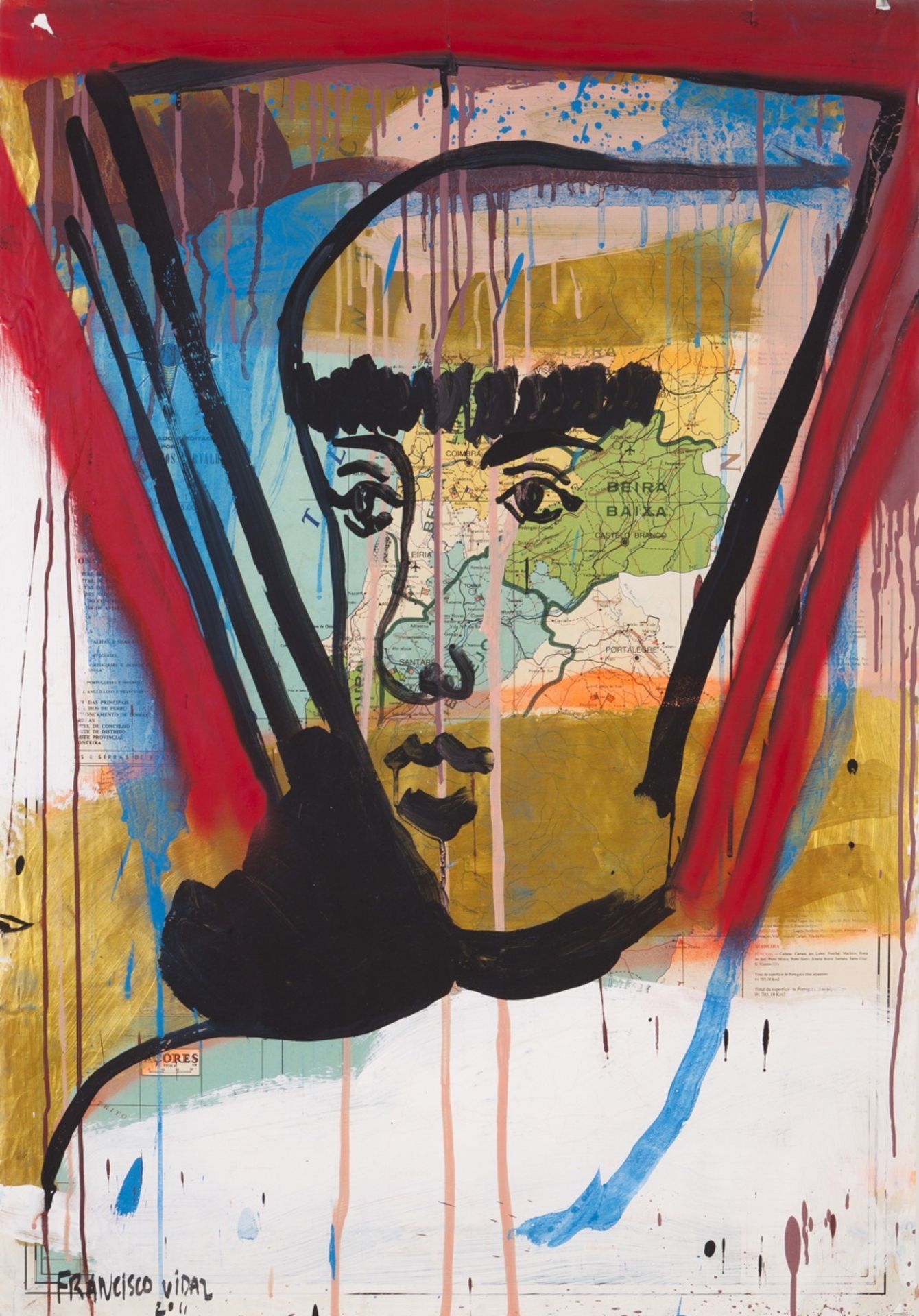 Francisco Vidal (b.1978)  Untitled  Mixed media on paper  Signed and dated 2011    99x68 cm