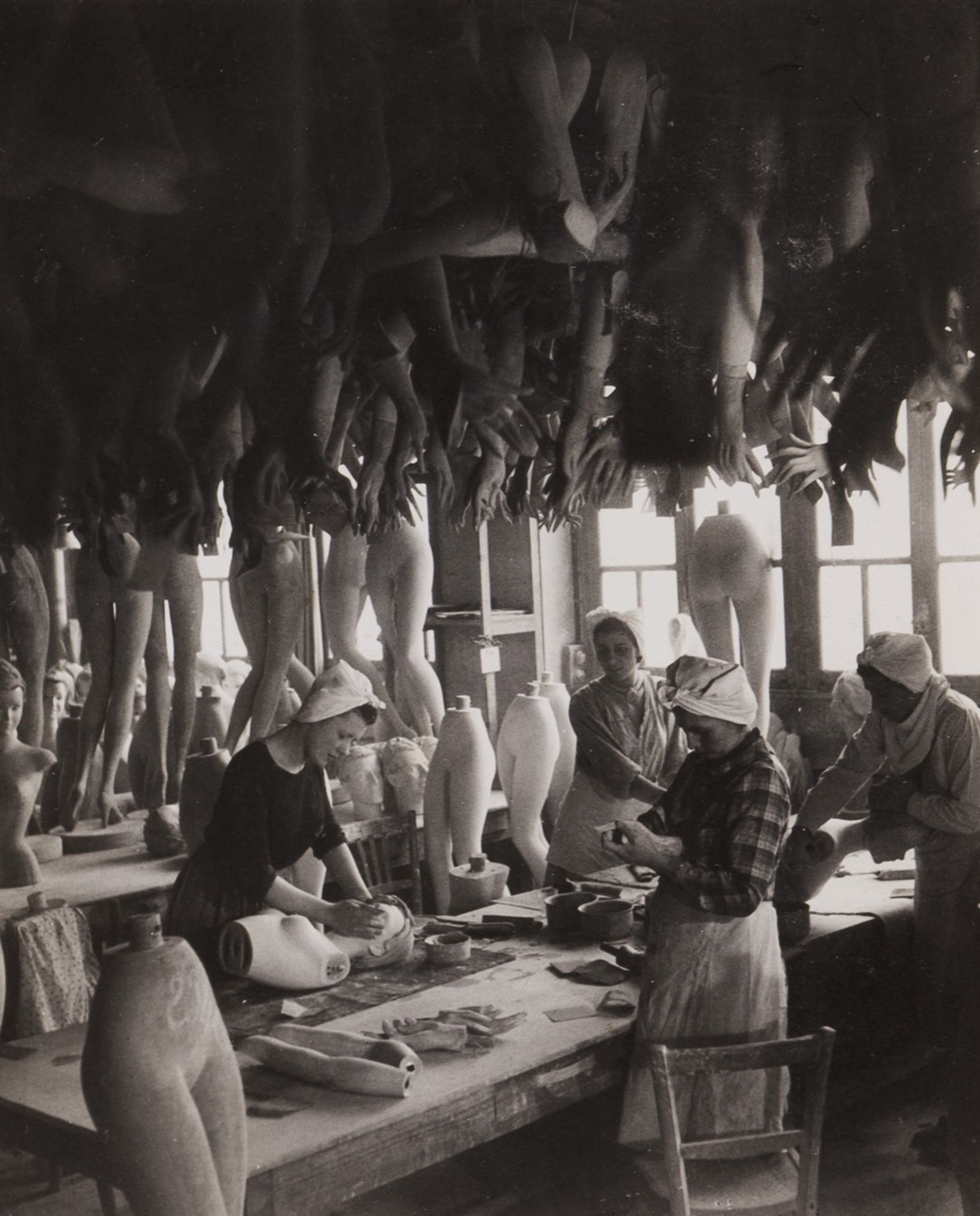 Robert Doisneau (France, 1912-1994)  Mannequin factory  Gelatin silver print on photographic