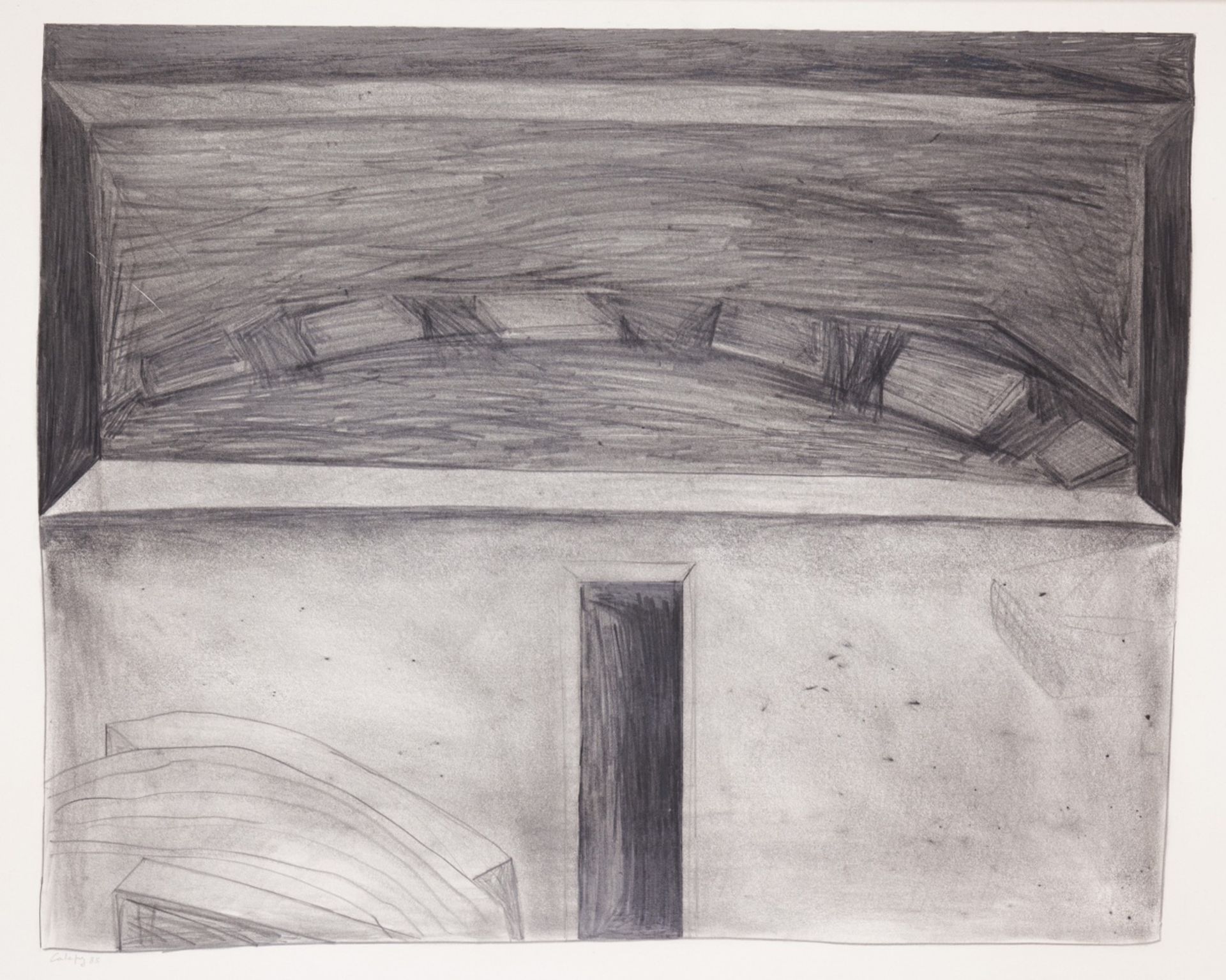 Pedro Calapez (b.1953)  Untitled  Charcoal on paper  Signed and dated 85    69x100 cm