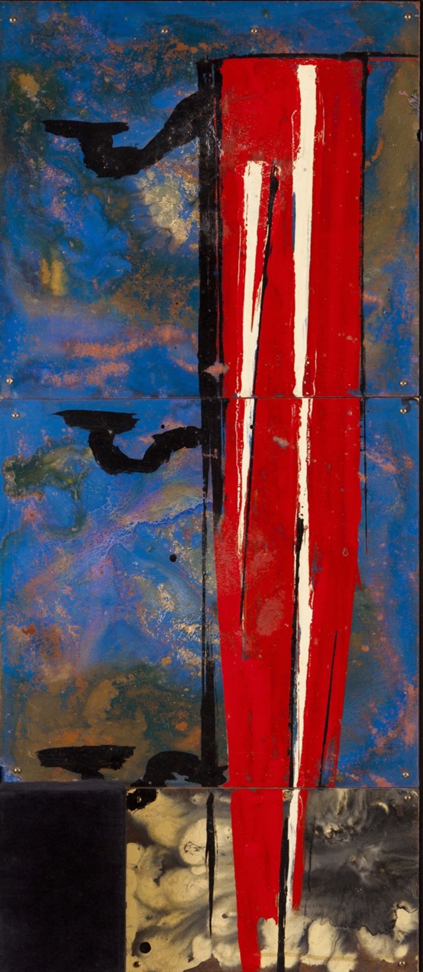João Paulo Feliciano (b.1963)  Untitled  Mixed media on wood  Signed and dated 87    96,5x42x6 cm